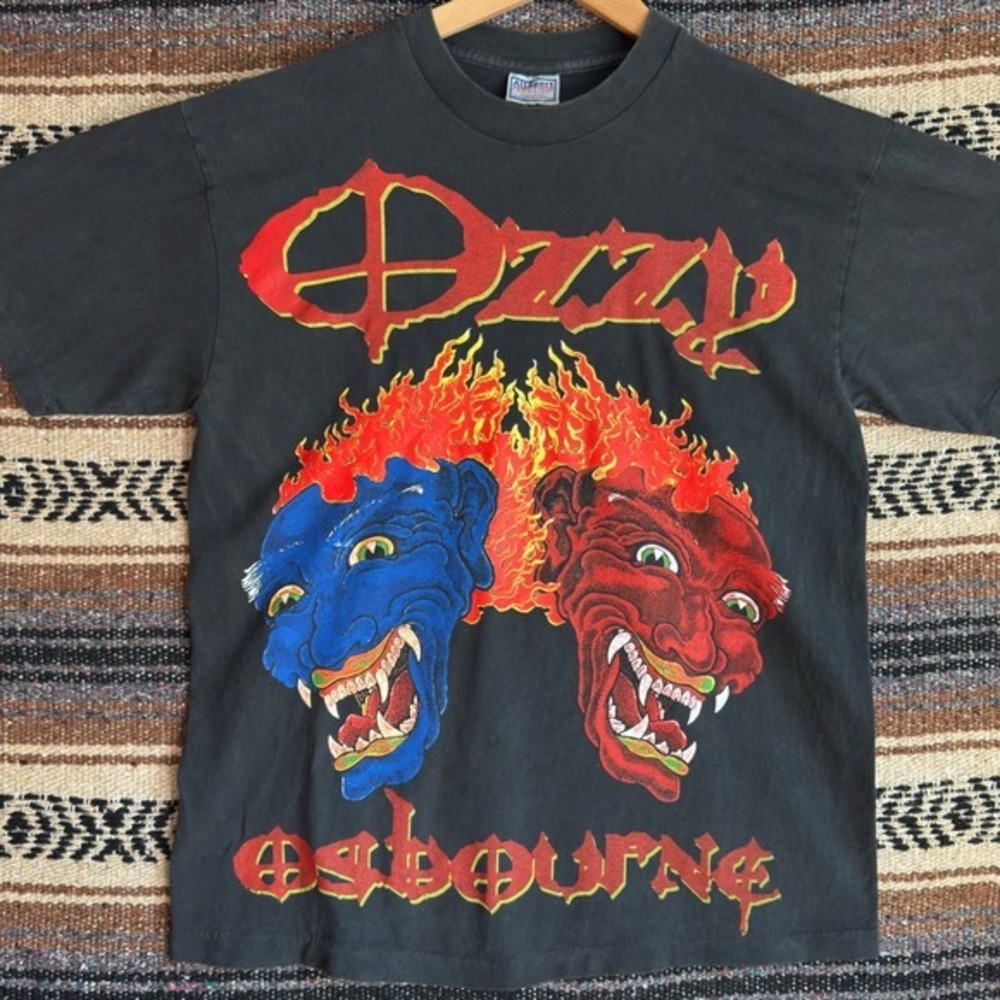 Ozzy Osbourne 1992 Dragon Tattoos Tour Tshirt XL Black Band Tee Reprint